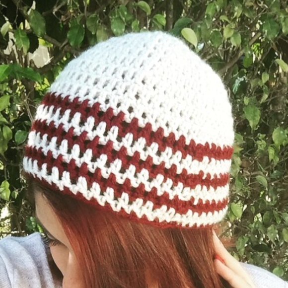 Brand New Handmade Crochet Simple Fitted Beanie for Teens or Adult. - Picture 1 of 6